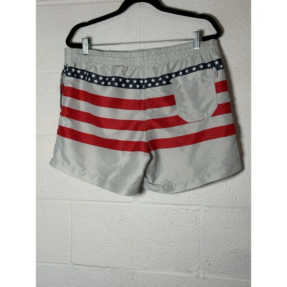 Chubbies USA Flag Swim Trunks Men's Large L Patriotic Lined Beach Shorts USA